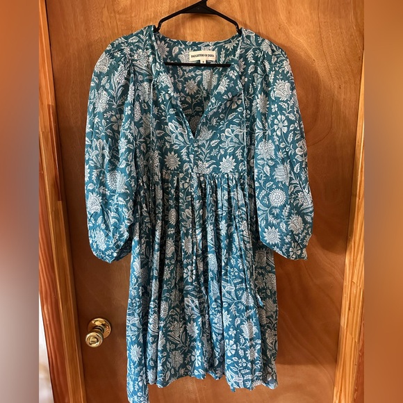 Daughters of India Mini Dress in Ocean - Picture 1 of 4
